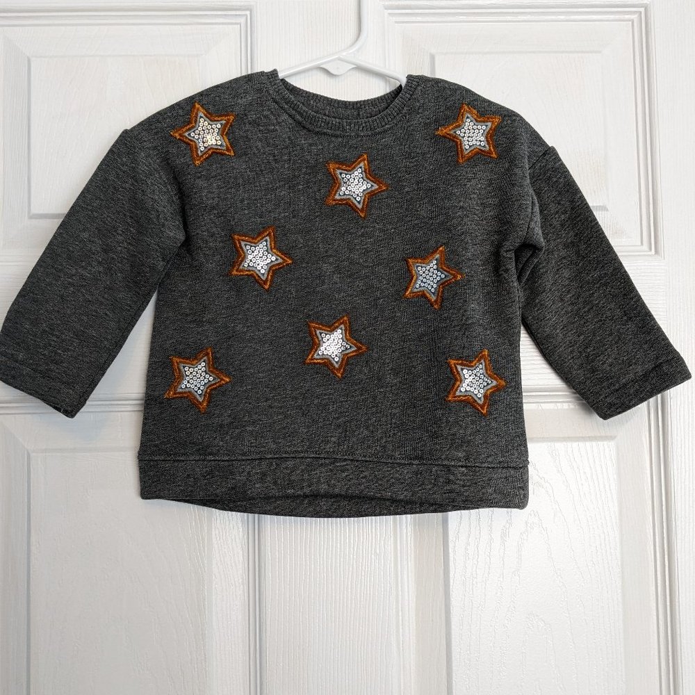 NWT Zara Baby Sequin Stars Long Sleeve Knit Top 9-12m